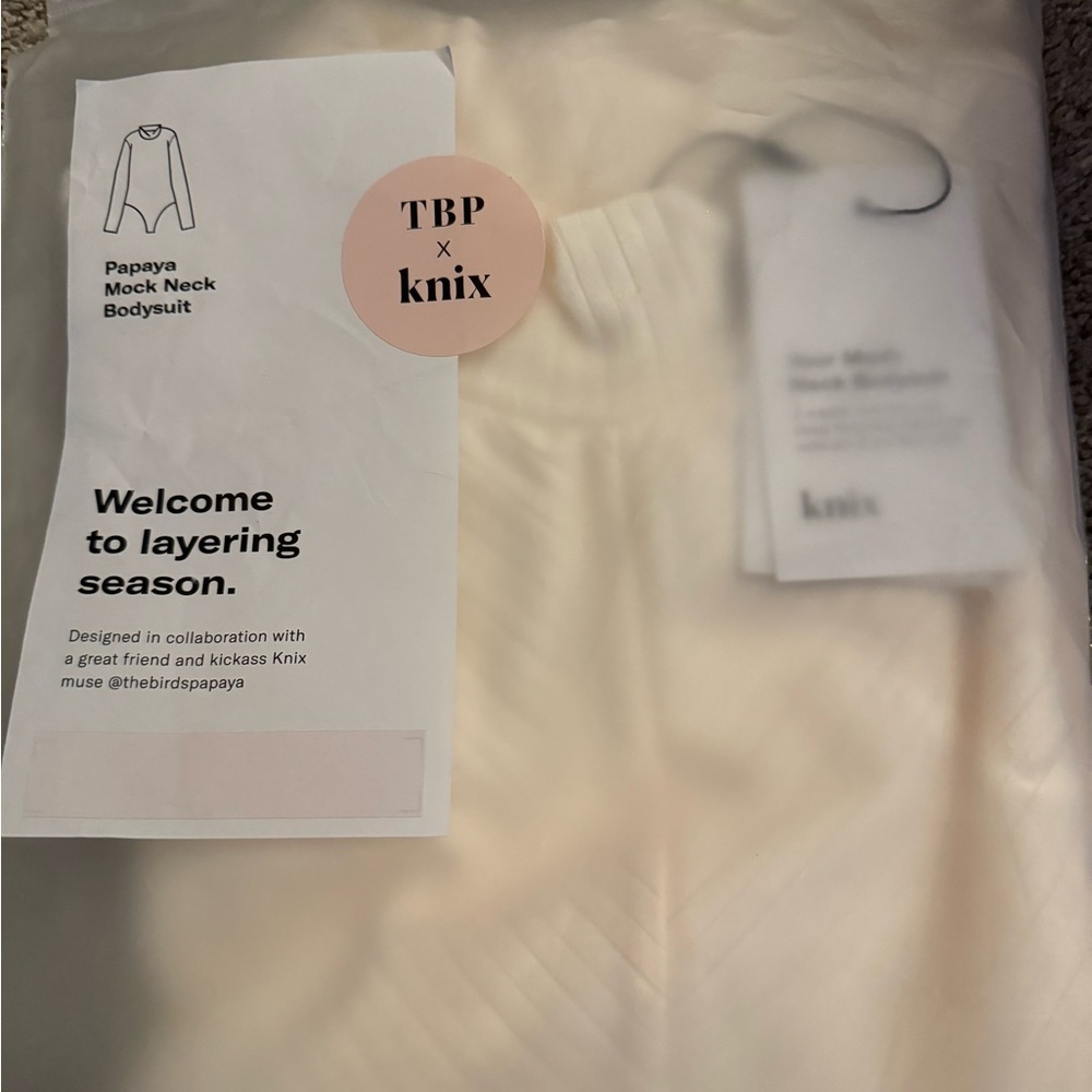 NWT Knix/The Birds Papaya cream bodysuit